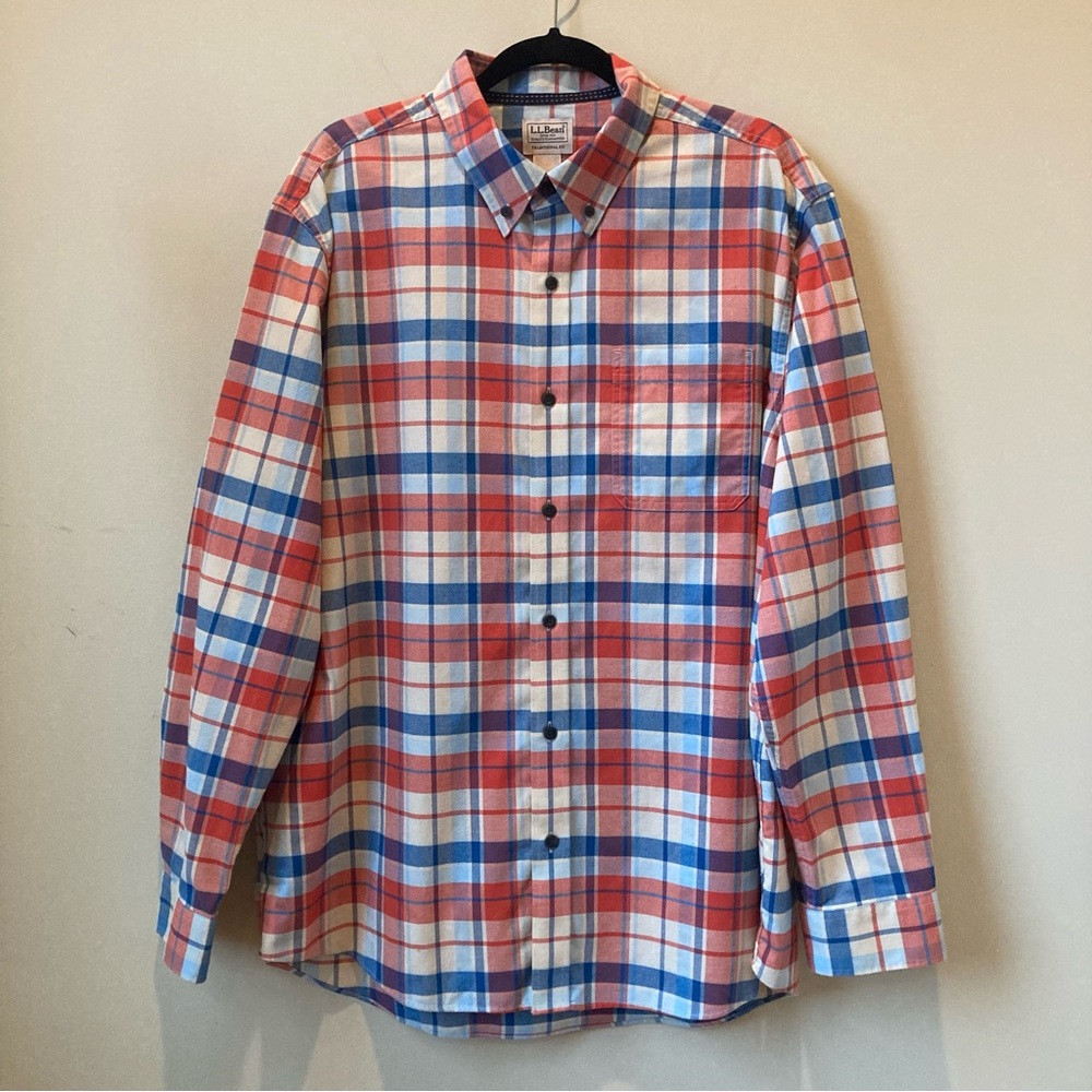 L.L. Bean Multicolor Plaid Button Down Shirt